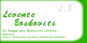 levente boskovits business card